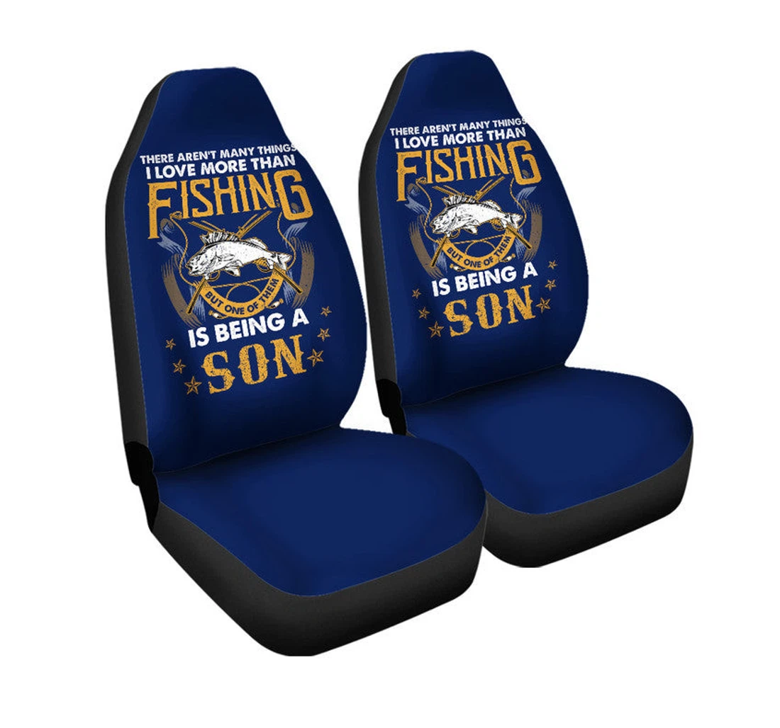 Father Day Fishing And Being A Son - Navy Lt8 Universal Front Car Seat Cover