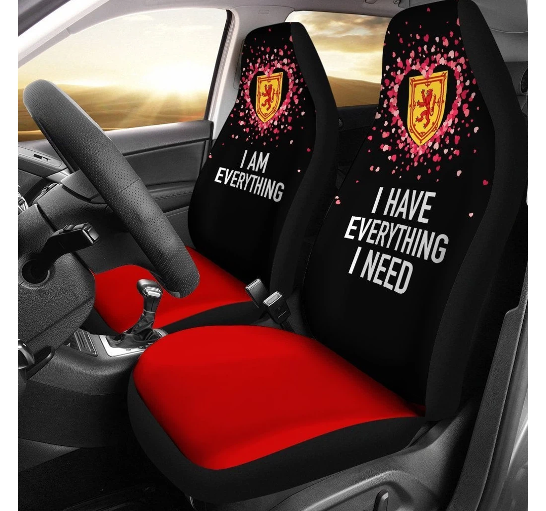 Scotland Couple Valentine Everthing I Need Universal Front Car Seat Cover