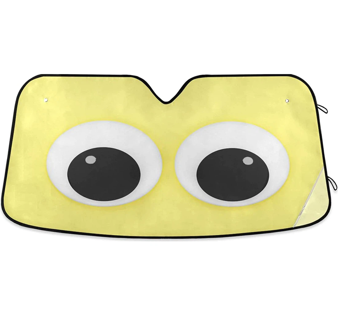 Cute Eyes Funny Yellow Car Sun Shade