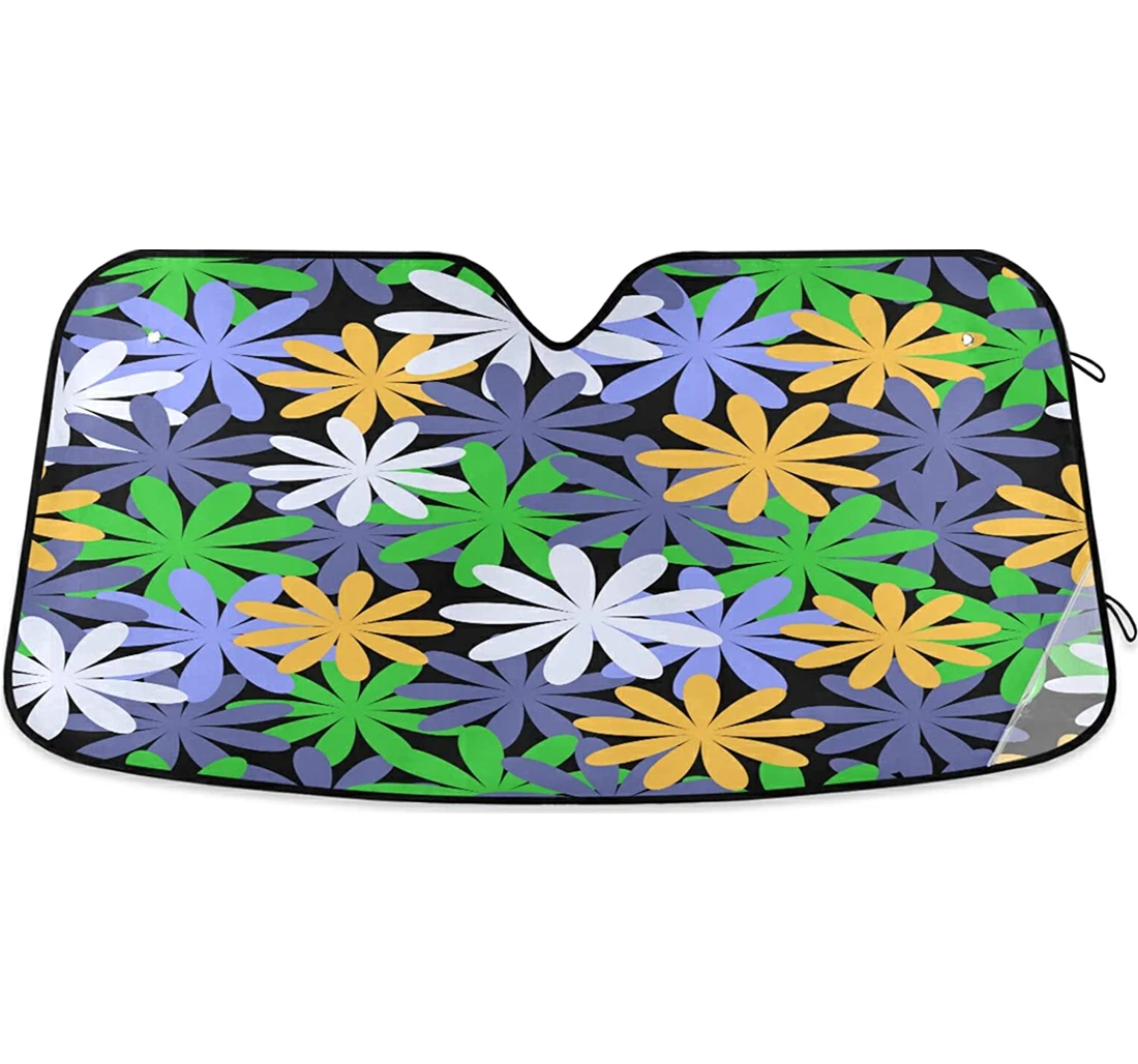 Colored Flowers Floral Car Sun Shade