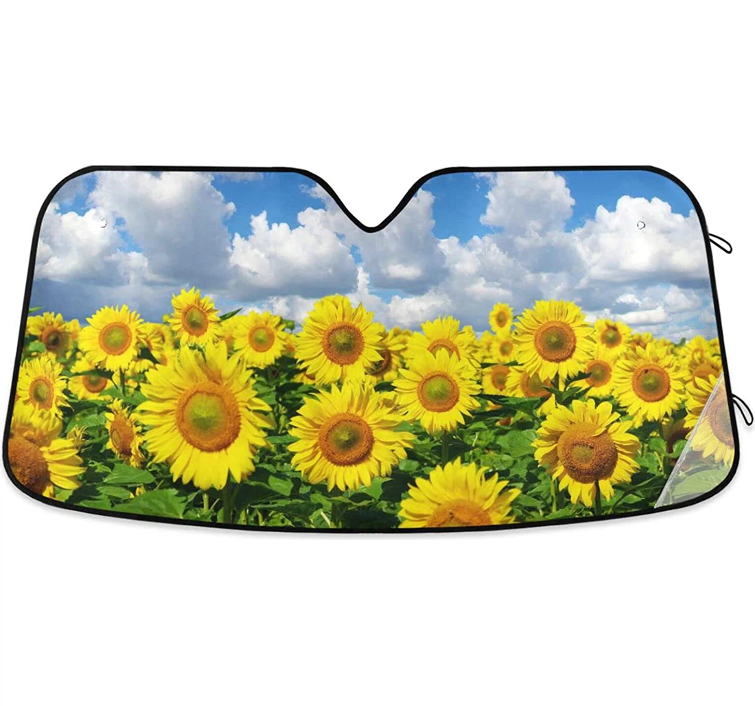 Beautiful Yellow Sunflower Car Sun Shade