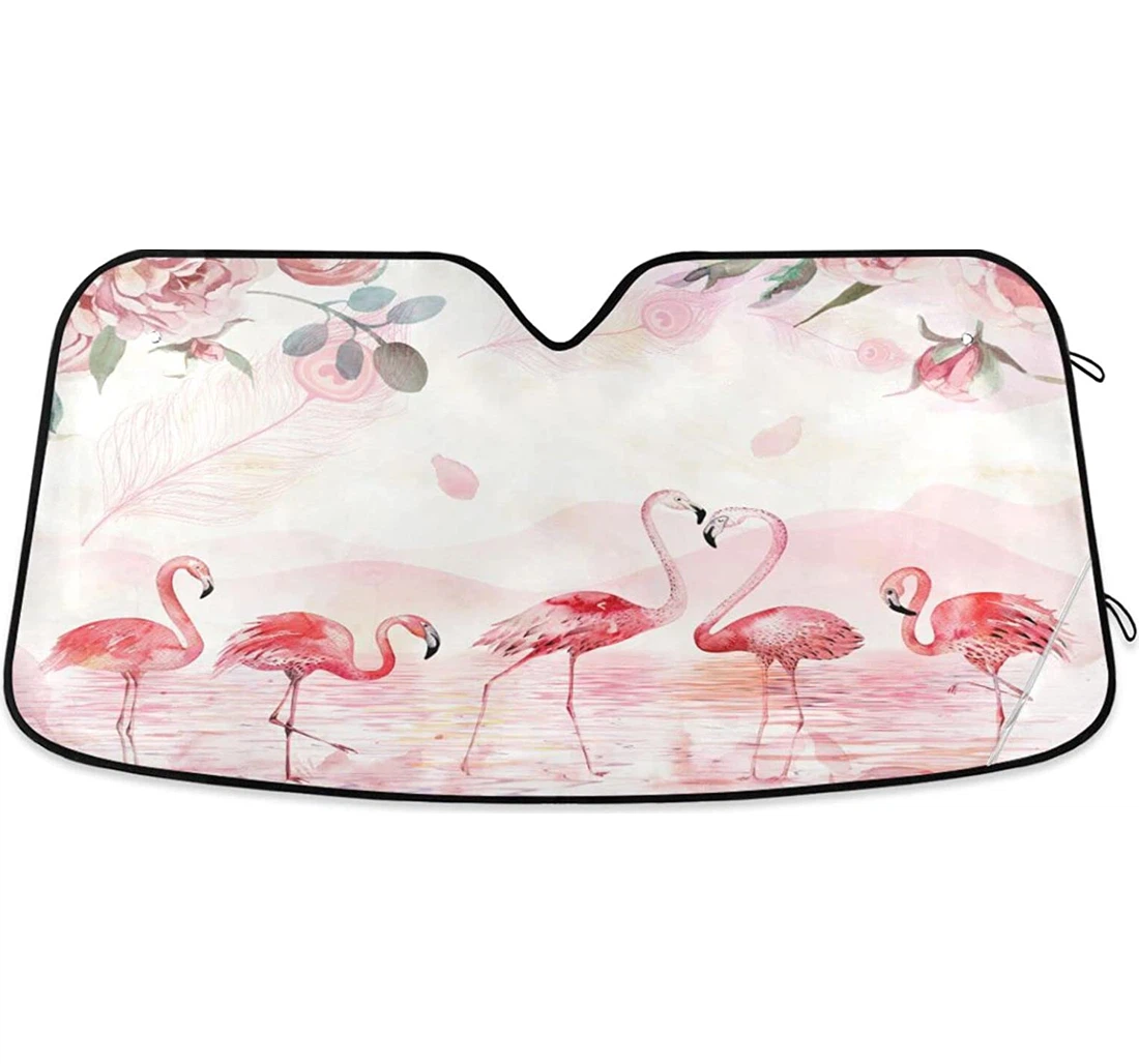 Pink Flamingos Car Sun Shade
