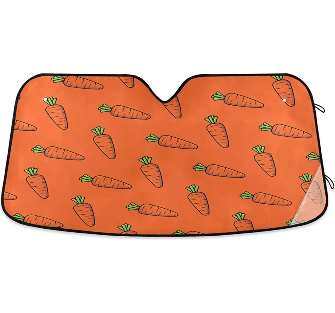 Fresh Carrot Vegetable Car Sun Shade