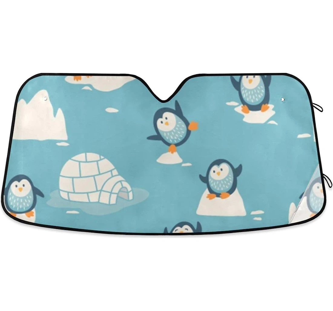 Cute Cartoon Penguin Car Sun Shade