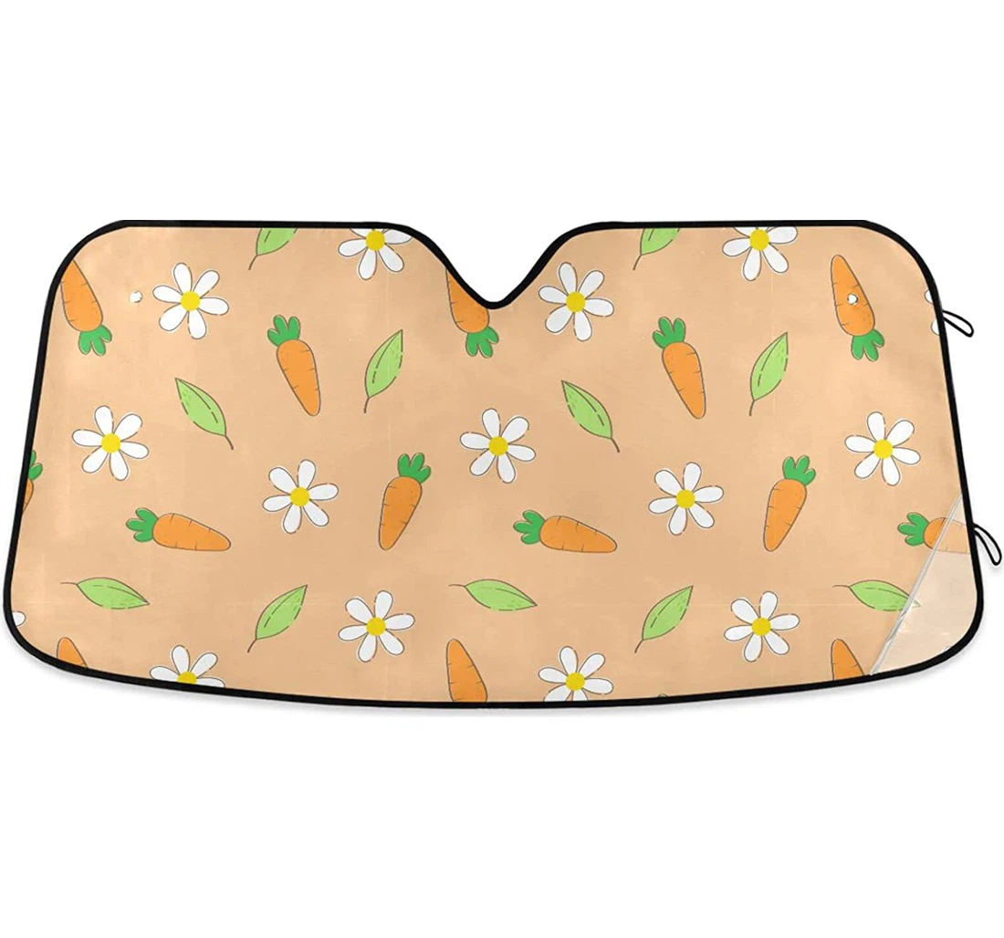 Carrots Leaves Flowers Car Sun Shade