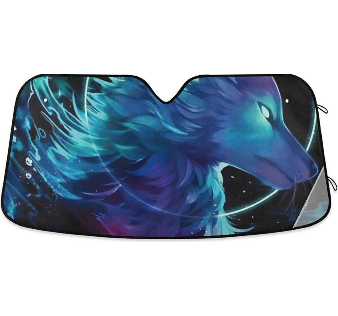 Wolf D Animal Head Car Sun Shade
