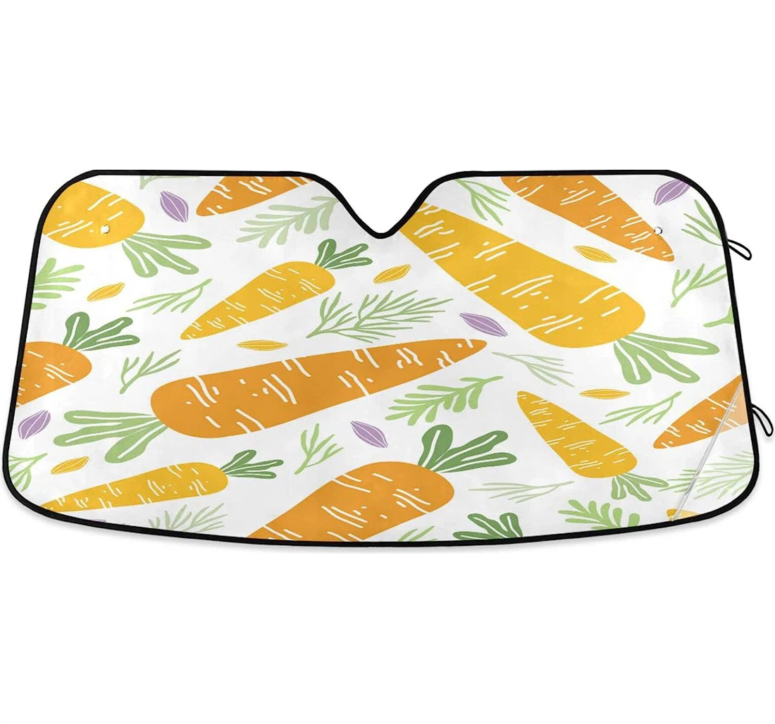 Orange Carrots Green Vegetables Car Sun Shade
