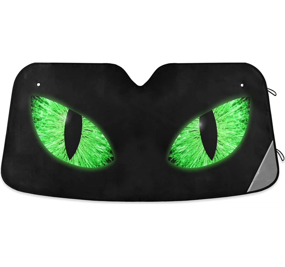 Bright Green Dragon Eyes Car Sun Shade
