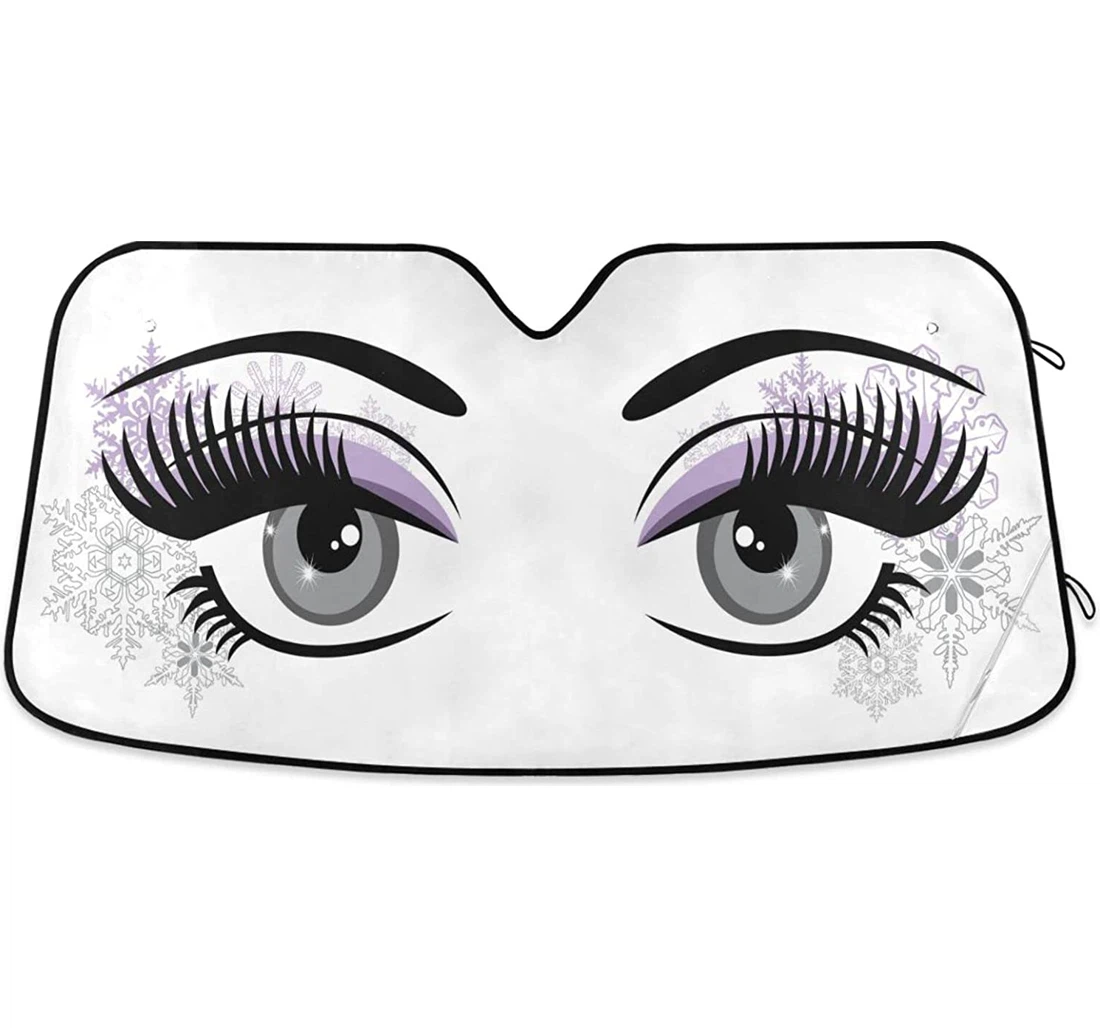 Eyes Long Lashes Snowflakes Car Sun Shade