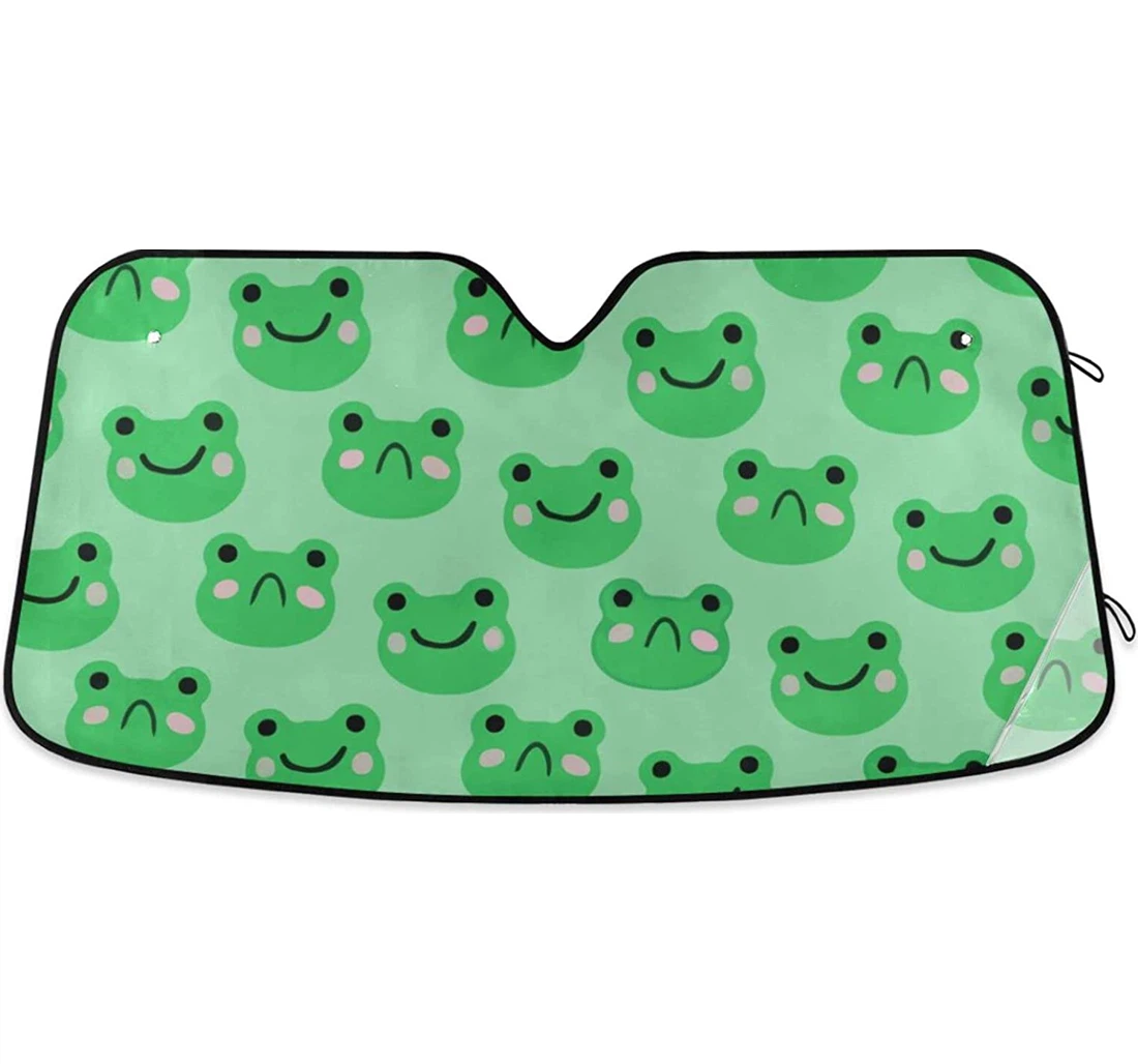 Kigai Cartoon Frog Green Car Sun Shade