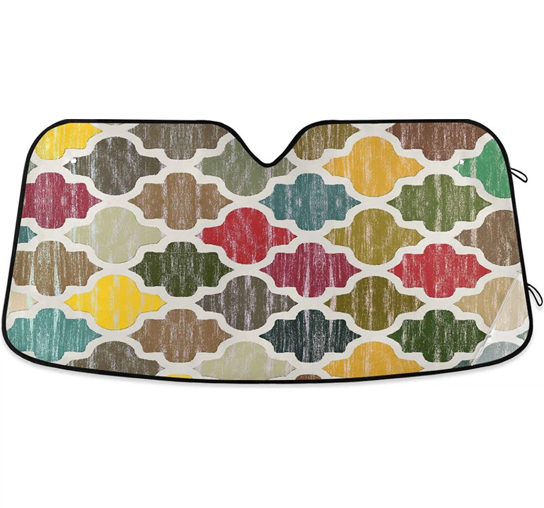 Modern Carpet Colorful Geometry Car Sun Shade