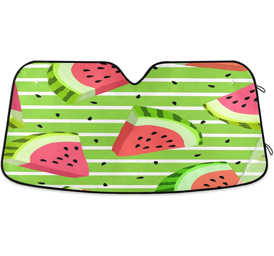 Watermelon Slices Green White Striped Car Sun Shade