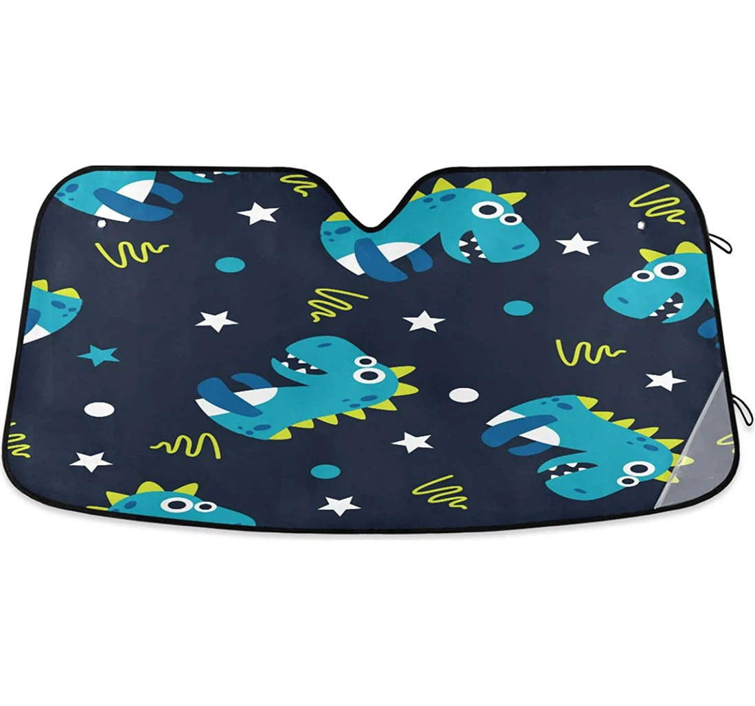 Cute Dinosaur Pattern Dot Line Animal Car Sun Shade