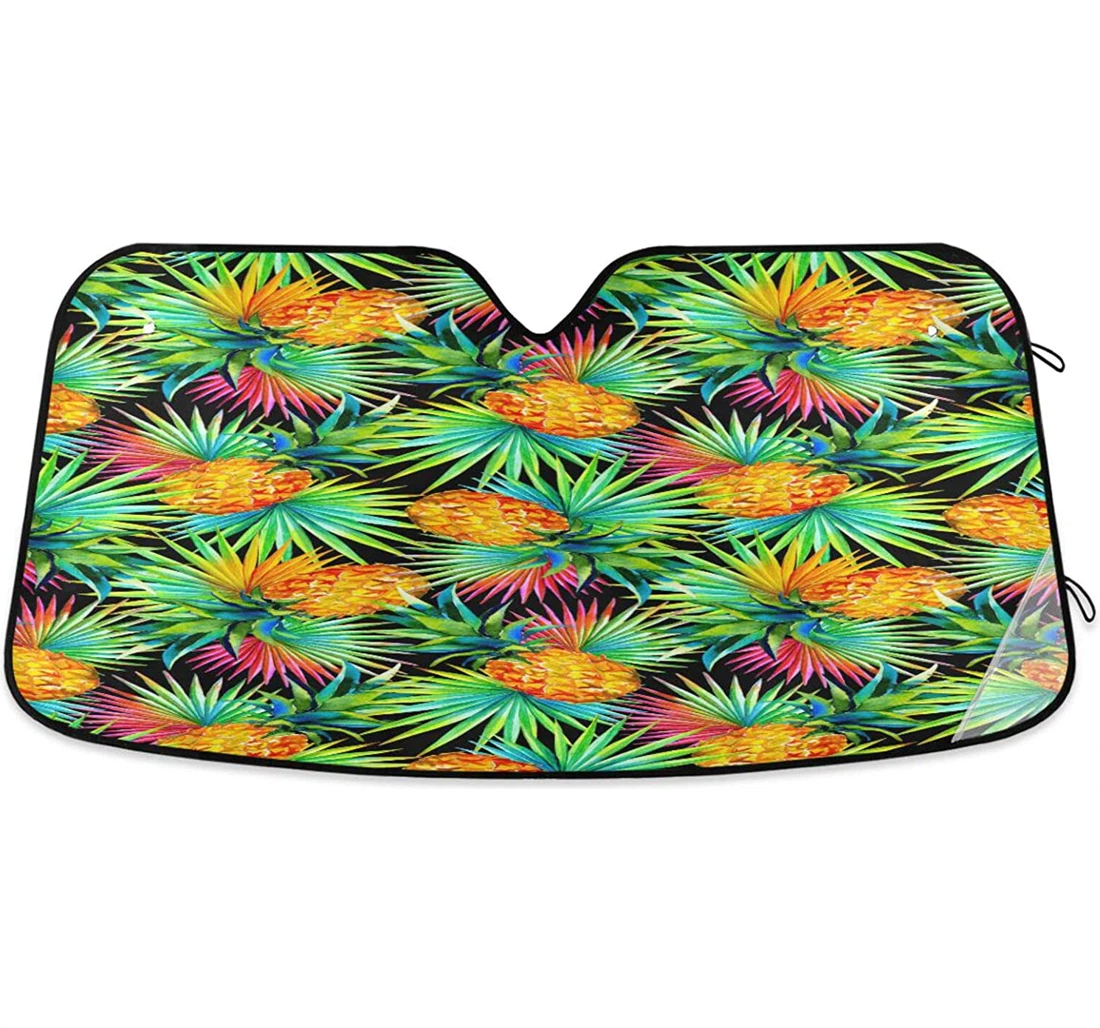 Pineapple Palm Leaves Pattern Car Sun Shade