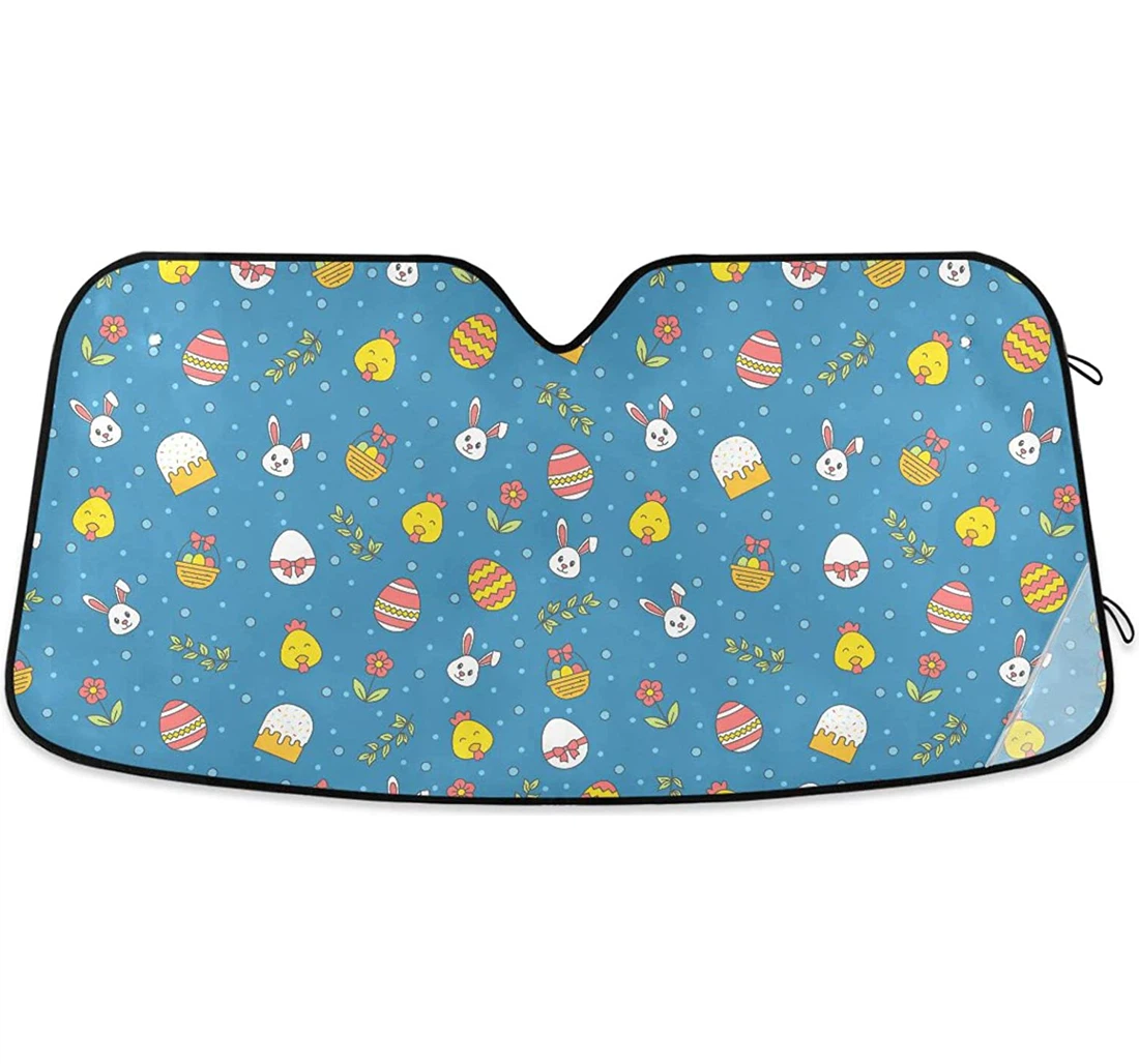 Cute Easter Bunny Egg Chick Car Sun Shade