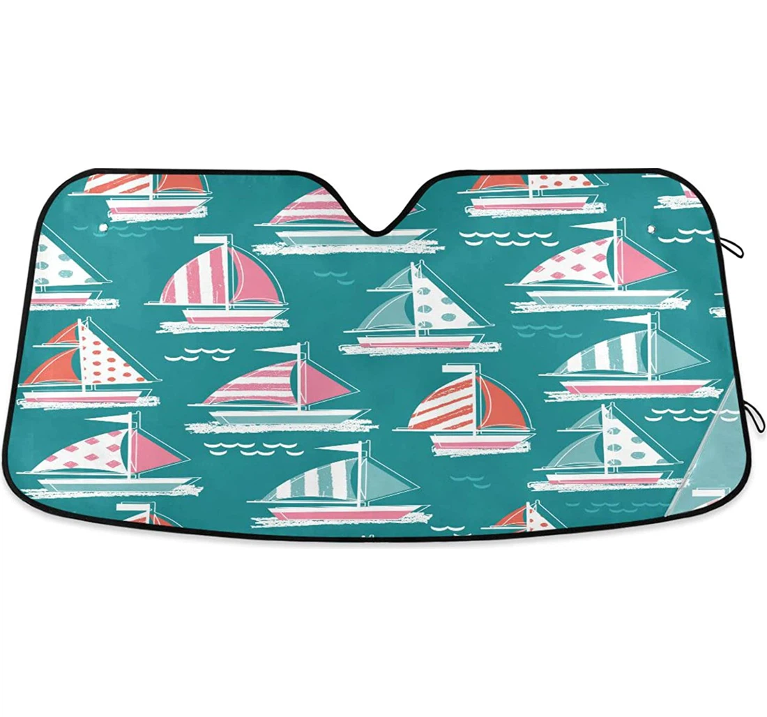 Kigai Cartoon Sailboat Car Sun Shade