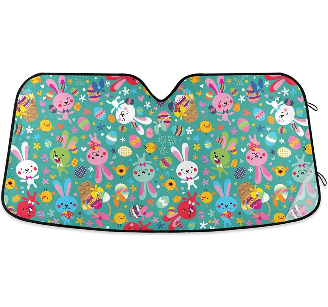 Cute Easter Bunny Egg Chick Car Sun Shade