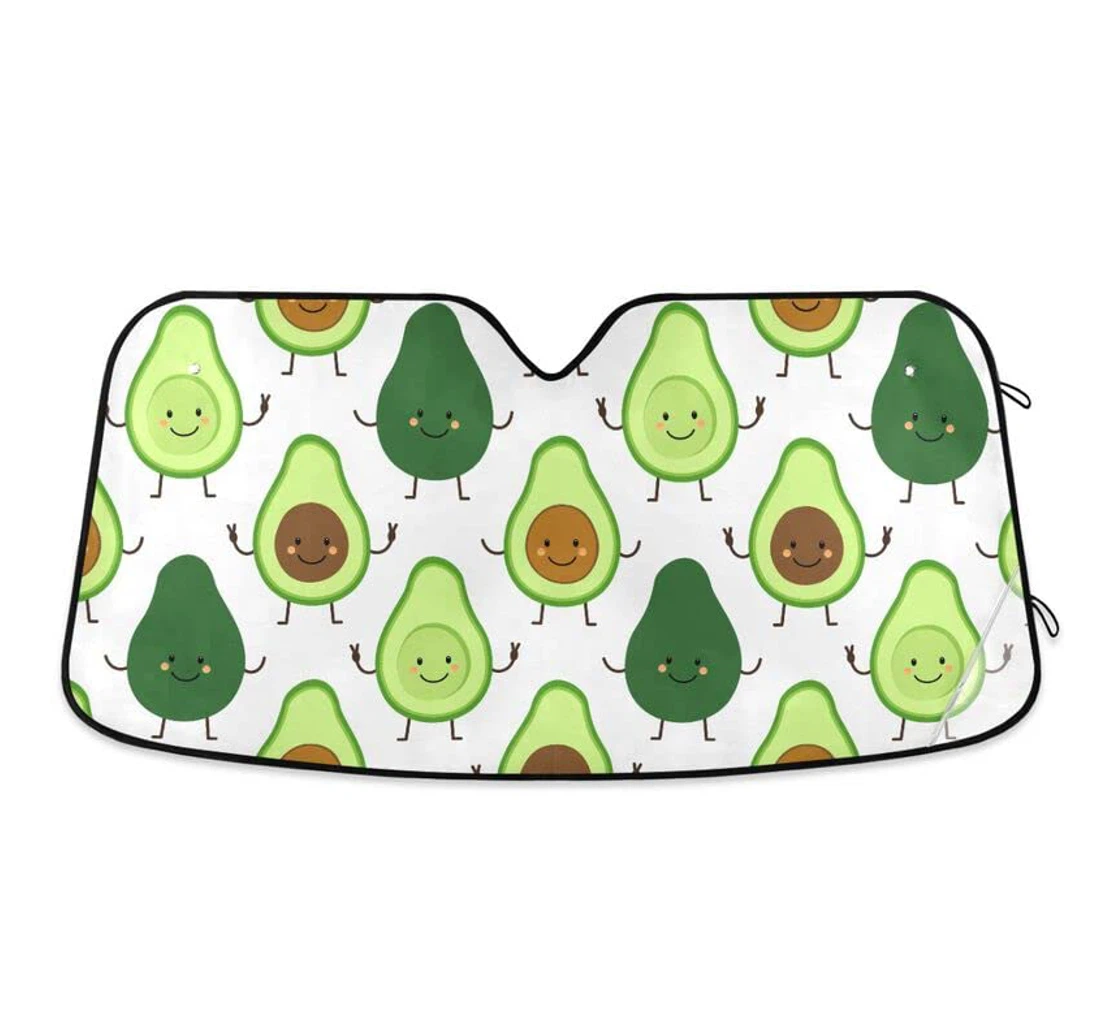 Cute Avocado Cartoon Funny Car Sun Shade
