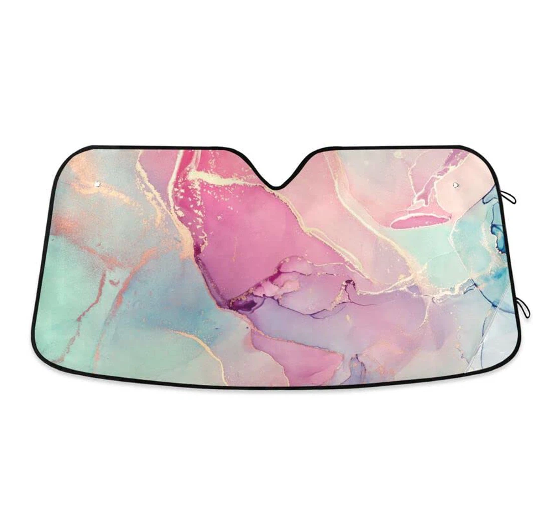 Marble Dream Pink Ripple Cute Car Sun Shade