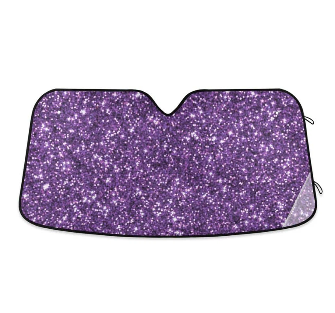 Purple Metallic Glitter Shiny Unique Car Sun Shade