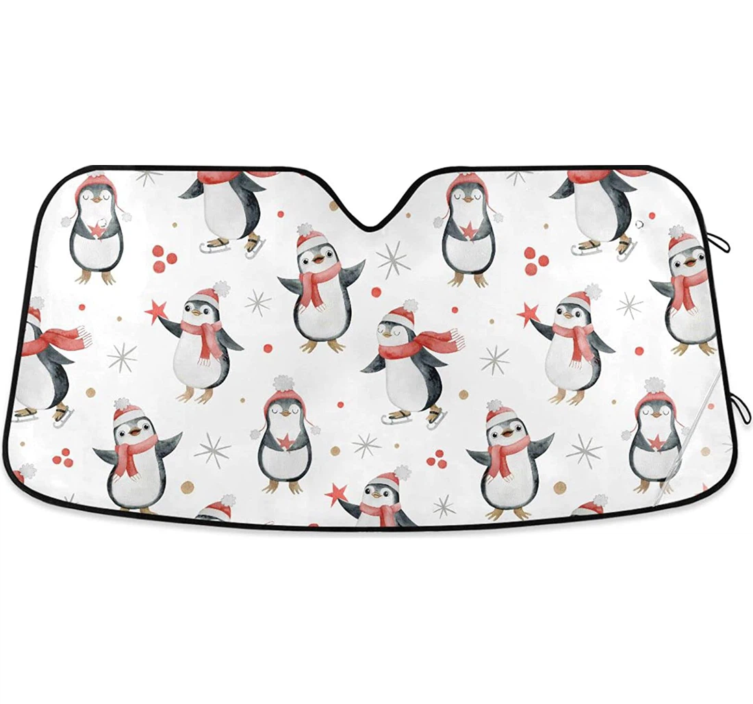 Christmas Penguins Car Sun Shade