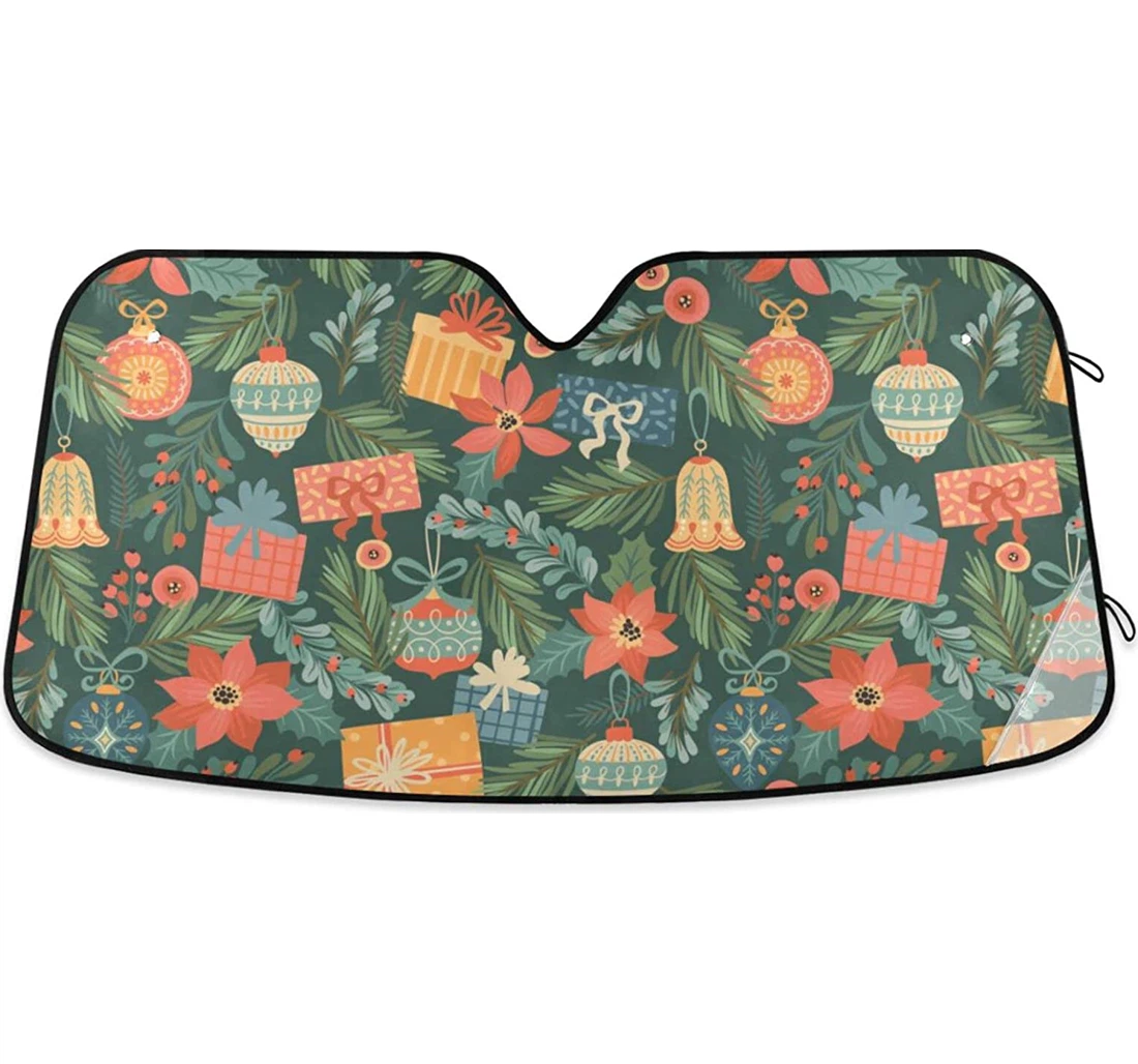 Christmas And Happy New Year Car Sun Shade