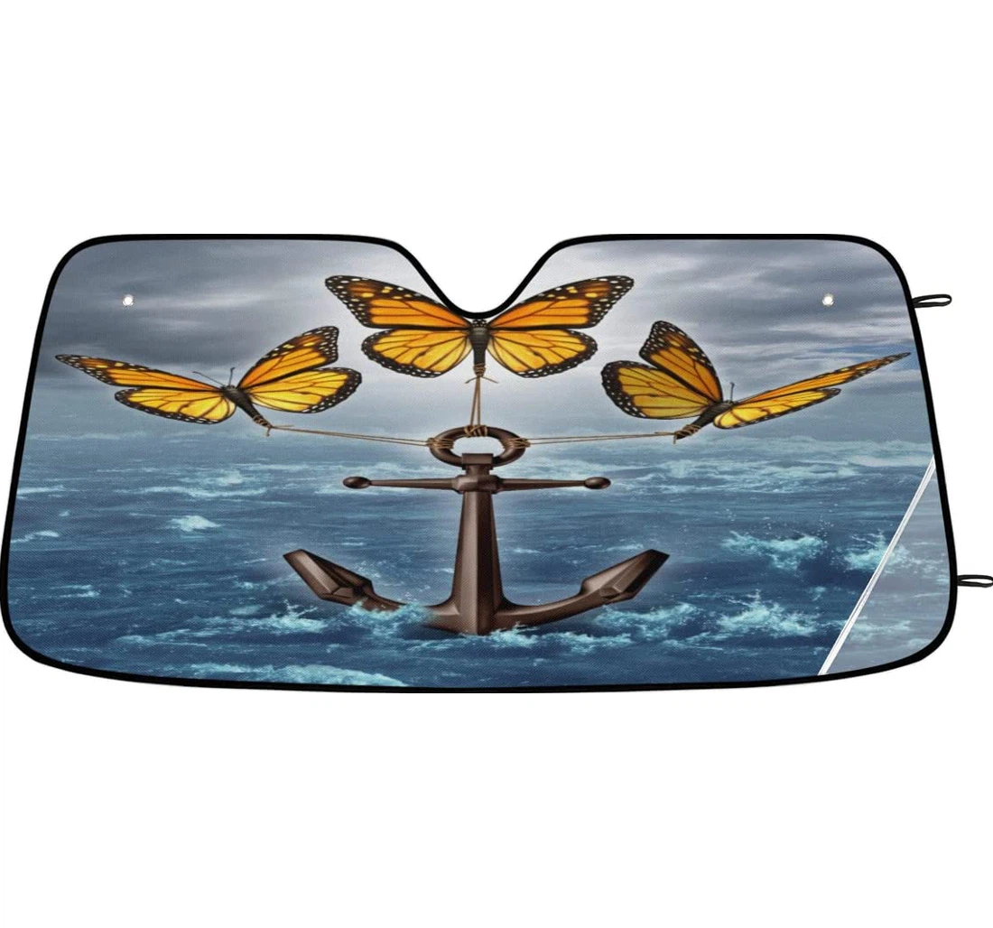 Ocean Sea Anchor Butterfly Car Sun Shade