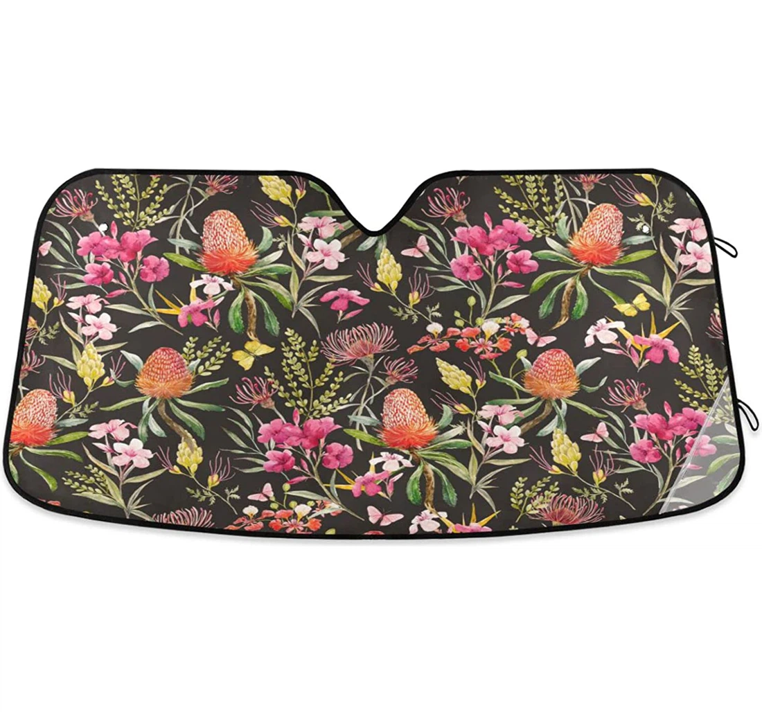 Kigai Colorful Flowers Car Sun Shade