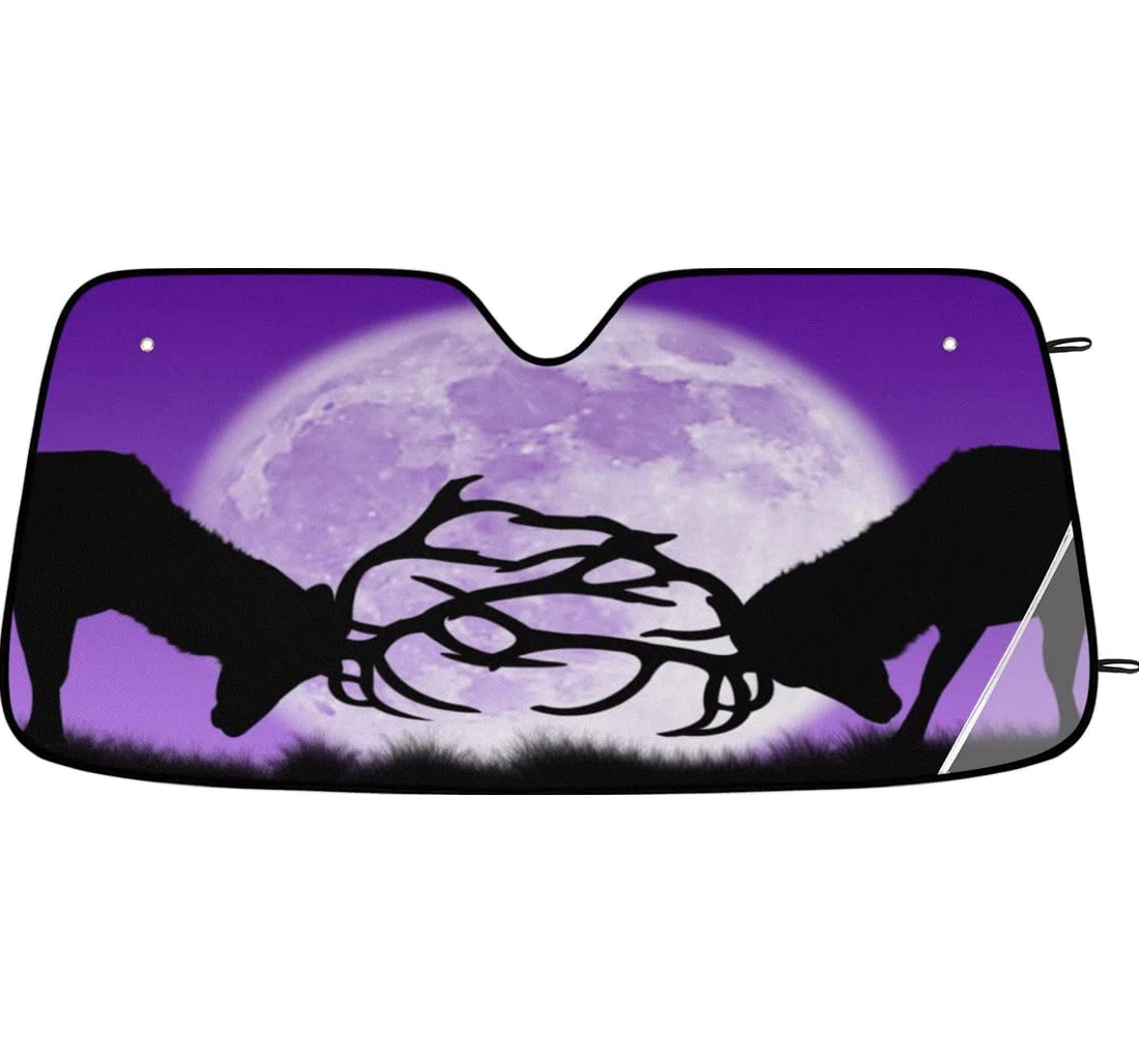 Animal Deer Moon Car Sun Shade