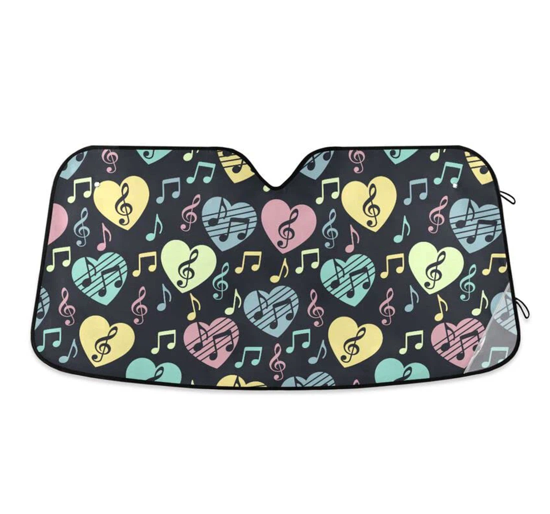 Music Love Notes Vintage Car Sun Shade