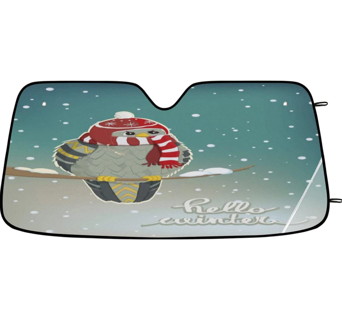Winter Bird Car Sun Shade