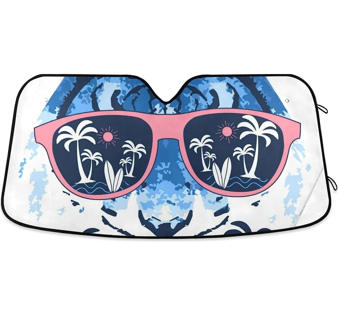 Hand Painted Tiger Summer Car Sun Shade