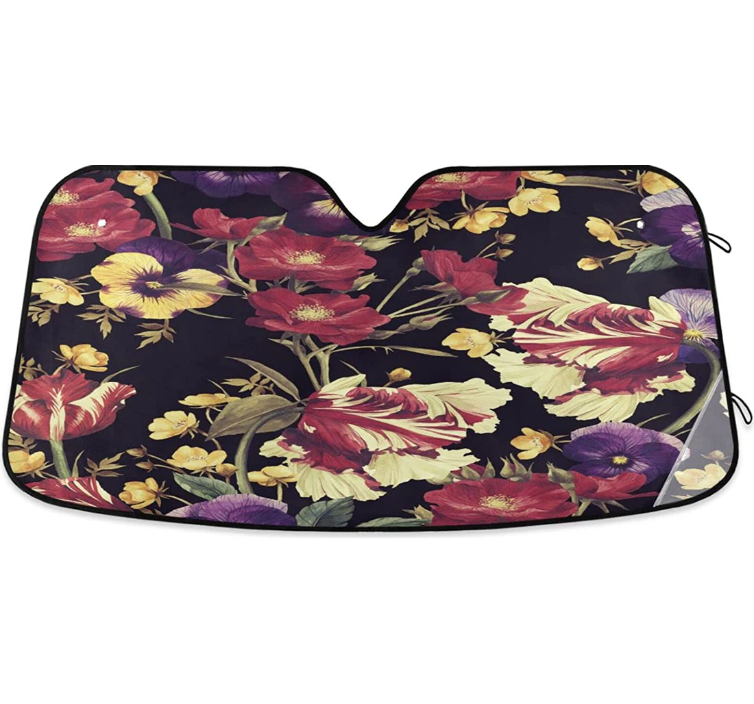 Kigai Colorful Flowers Car Sun Shade