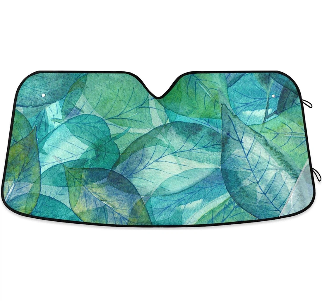 Tropical Green Transparent Leaves Car Sun Shade