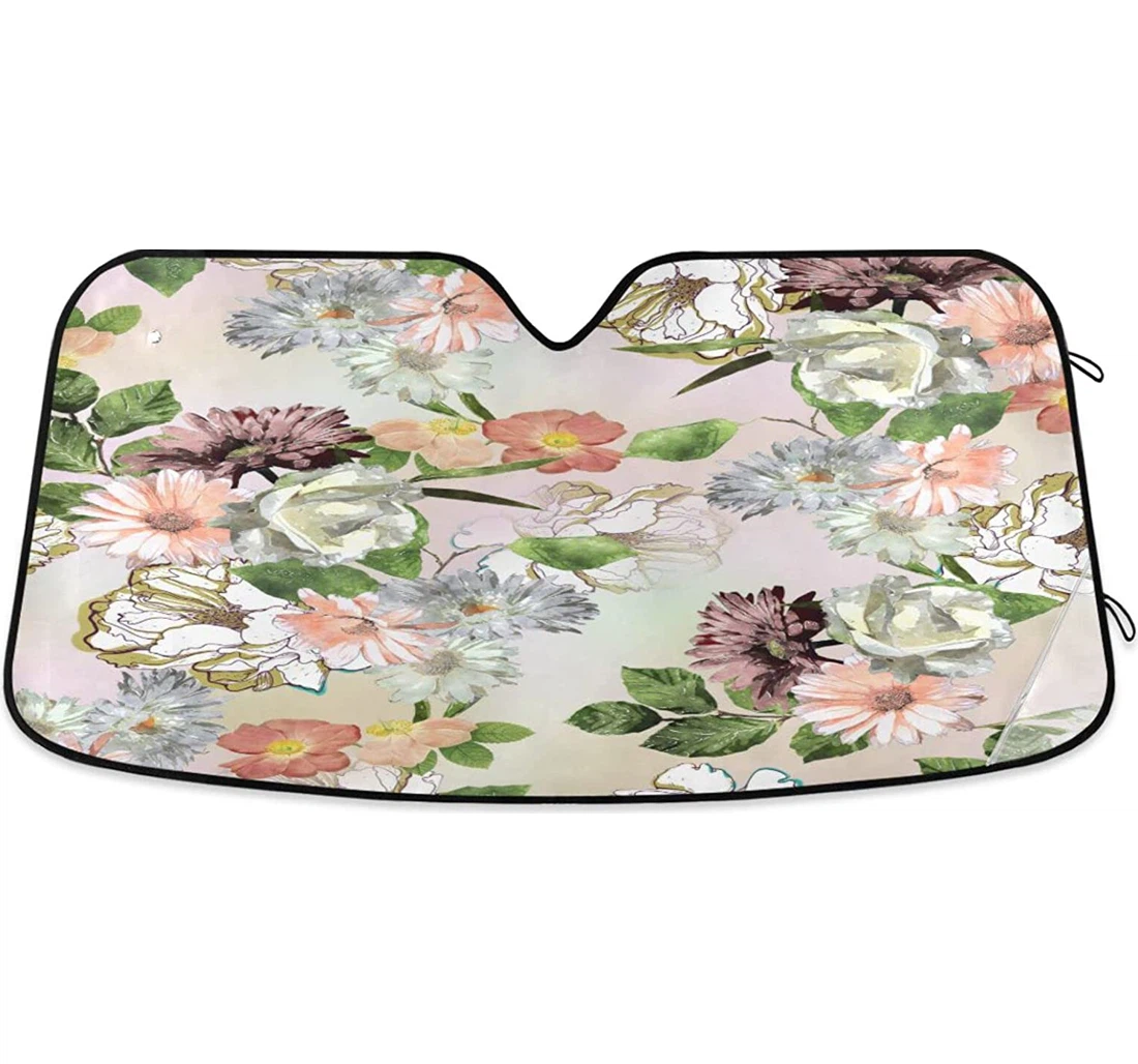 Kigai Vintage Flowers Car Sun Shade
