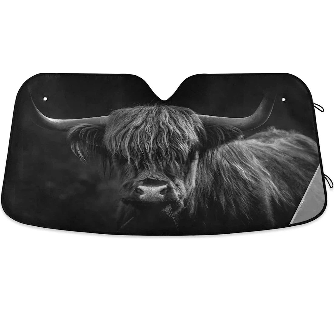 Highland Cattle Cow Rustic Car Sun Shade