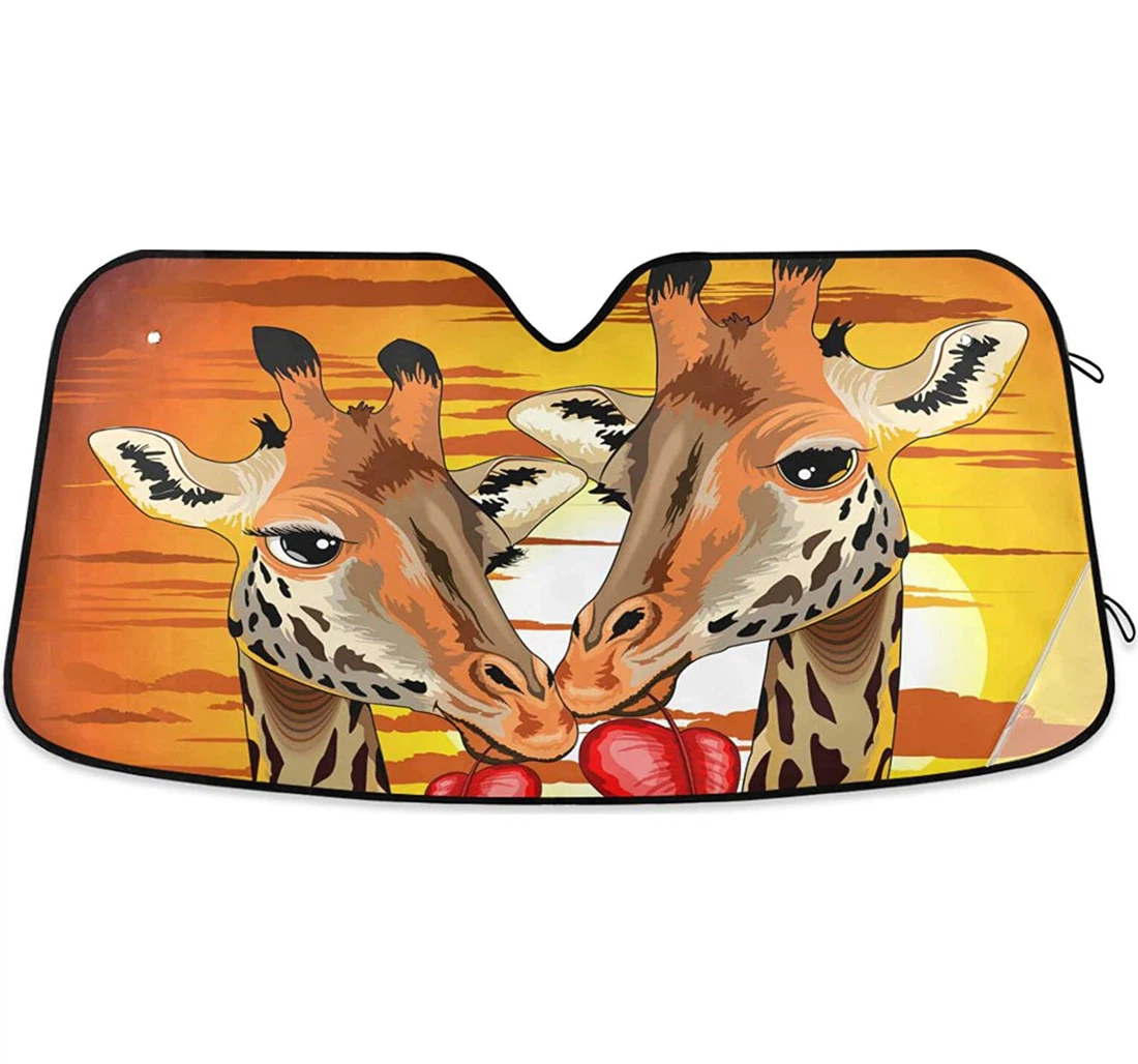 Wild African Savanna Giraffes Car Sun Shade