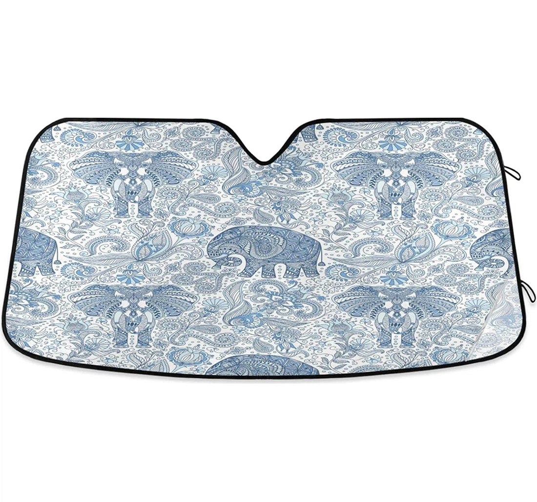 Kigai Paisley Ethnic Elephant Totem Car Sun Shade
