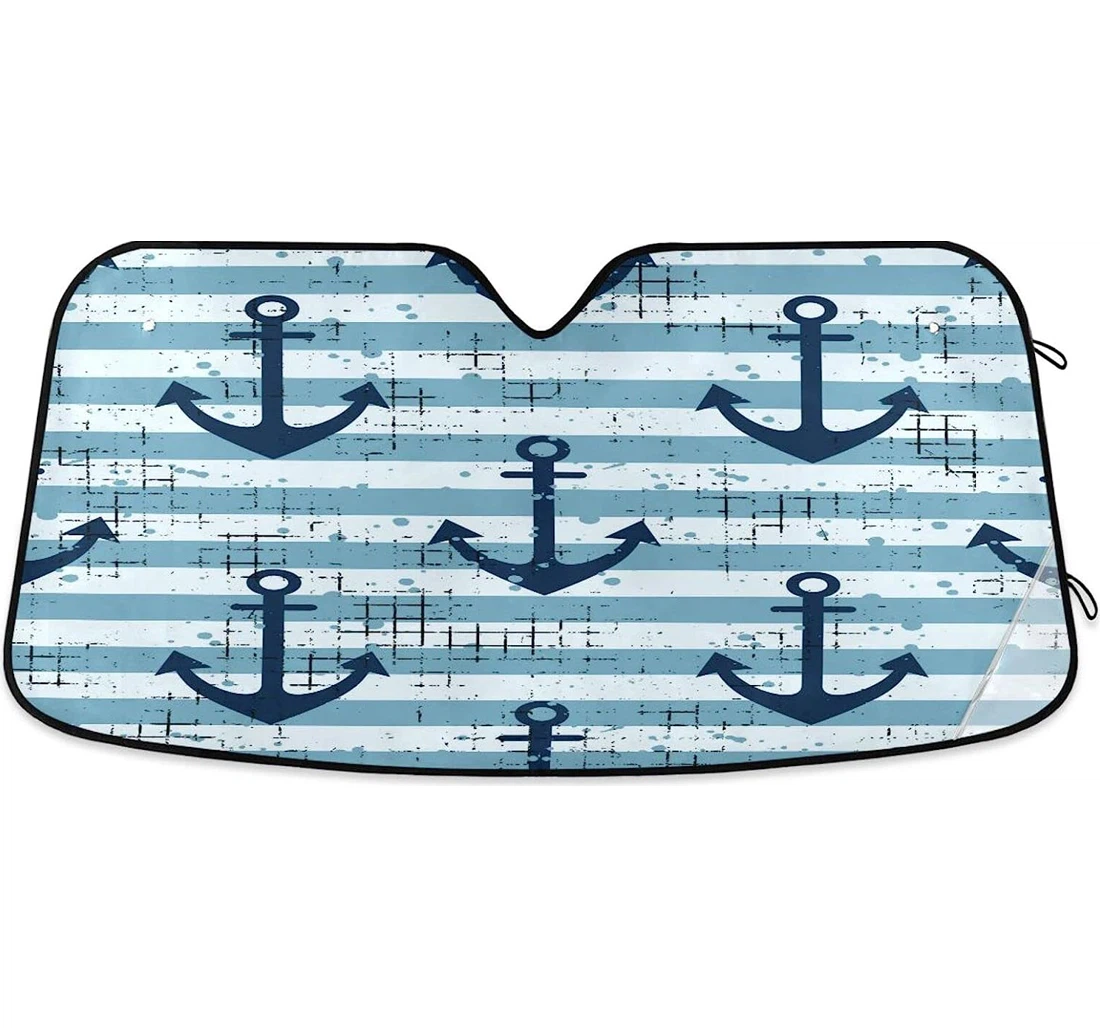 Kigai Anchor Stripes Car Sun Shade
