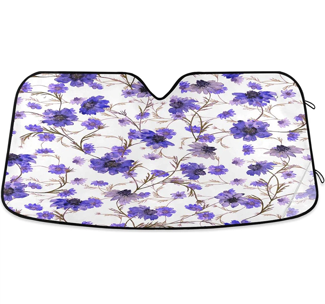 Kigai Blue Flowers Car Sun Shade