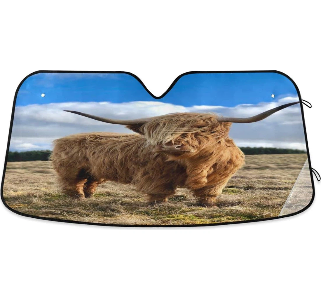 Highland Cow Car Sun Shade