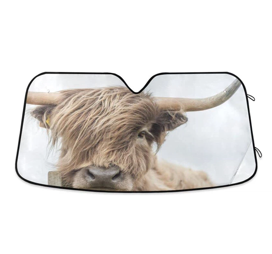 Highland Cow Cute Funny Car Sun Shade