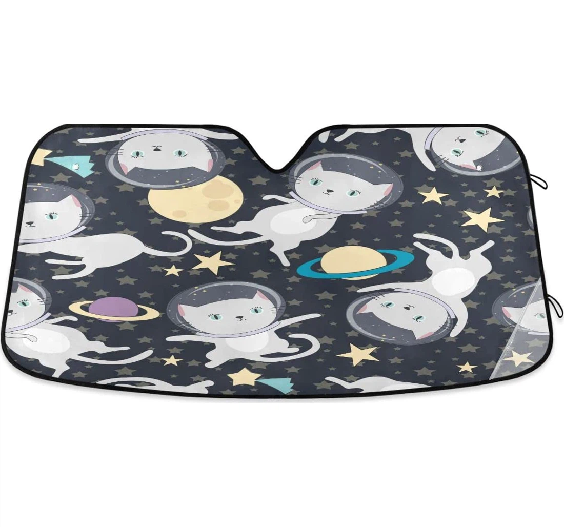 Funny Cat Astronaut Car Sun Shade