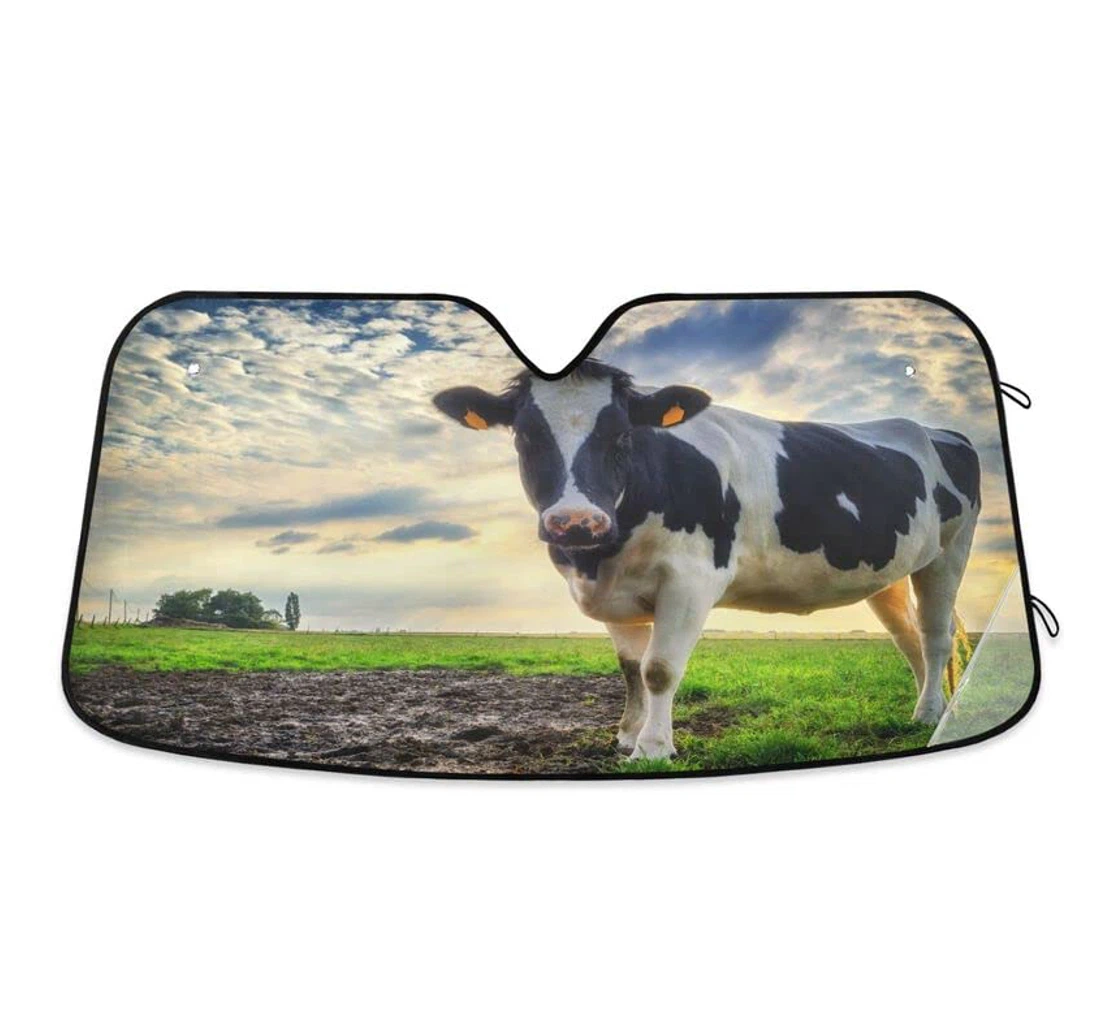 Cow Calf Meadow Grassland Car Sun Shade