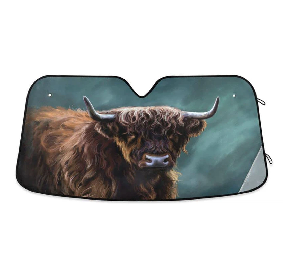 Highland Cow Scottish Cattle Car Sun Shade