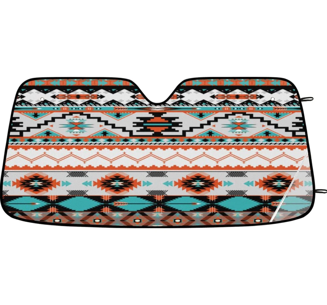 Ethnic Aztec Geometric Car Sun Shade