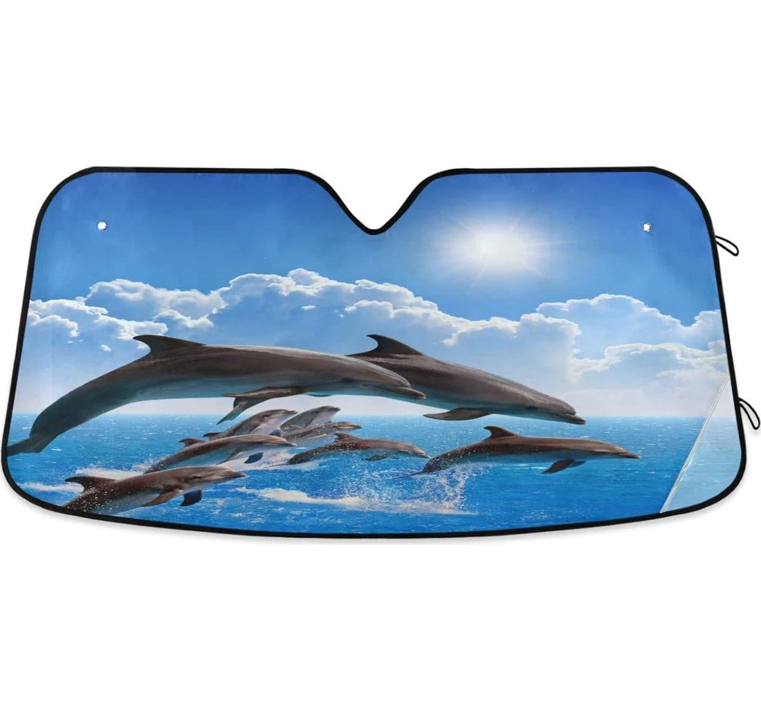 Funny Dolphin Car Sun Shade