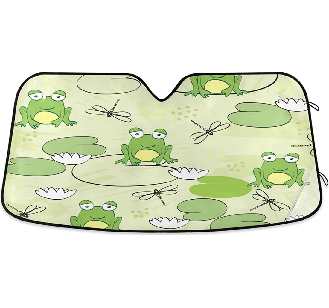 Kigai Frog Lotus Dragonfly Car Sun Shade