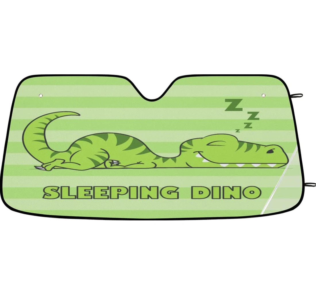Cute Green Dinosaur Sleeping Dino Car Sun Shade