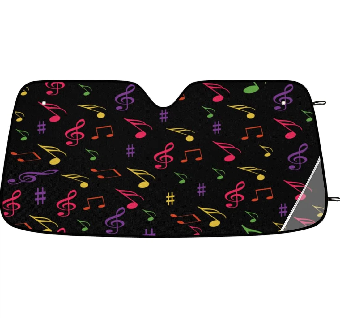 Colorful Music Note Car Sun Shade